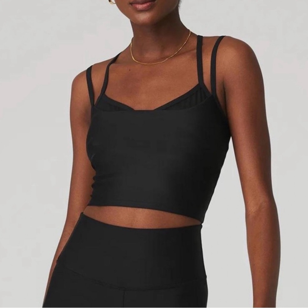 ALO Double Strap Black Sports Bra